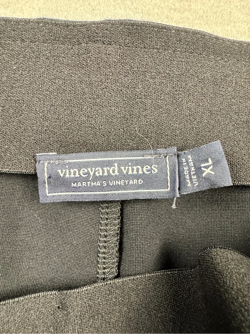 Vineyard Vines Navy Blue Ponte Knit Ankle Pintuck Pants Women Size XL Classic
